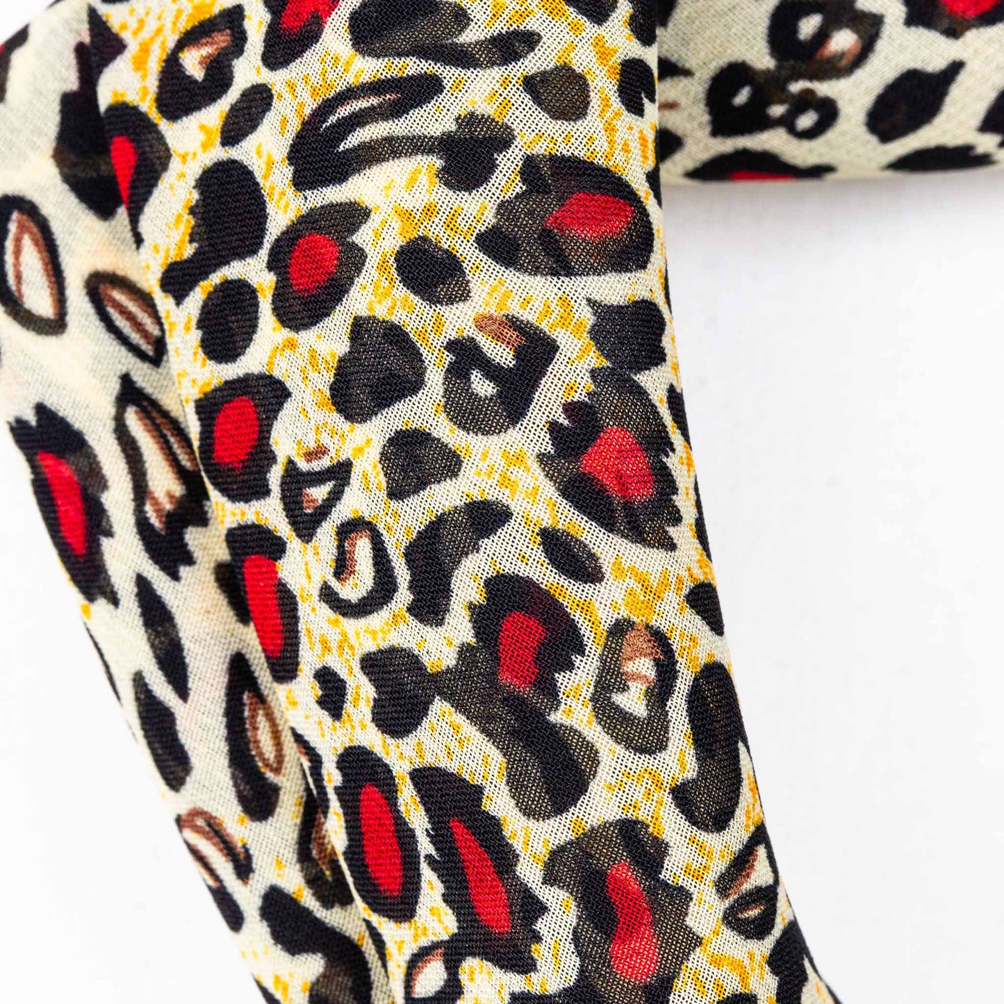 Eșarfă damă din mătase cu animal print , forme mici, 70 x 65 cm - Roșu, Bej, Maro