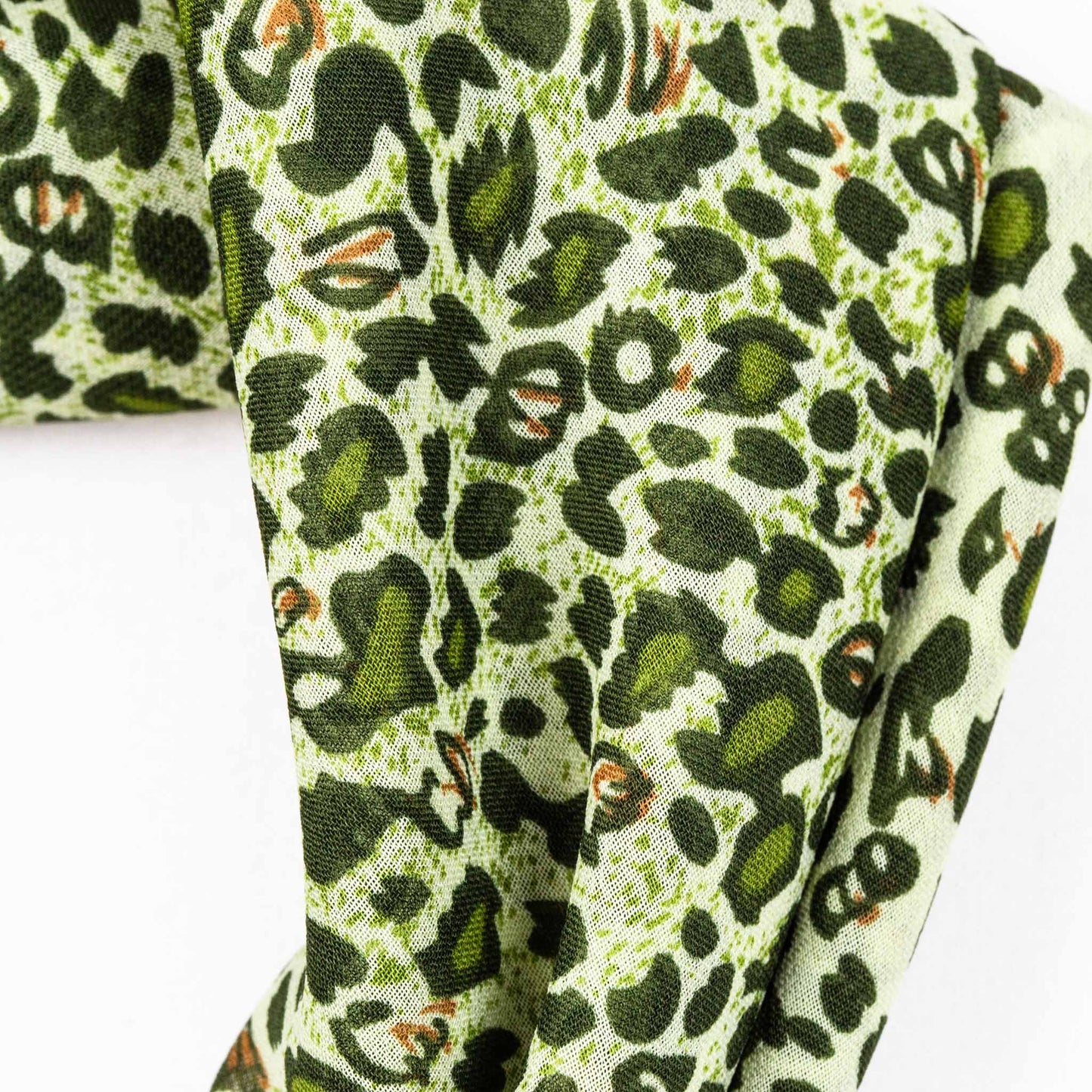 Eșarfă damă din mătase cu animal print , forme mici, 70 x 65 cm - Verde