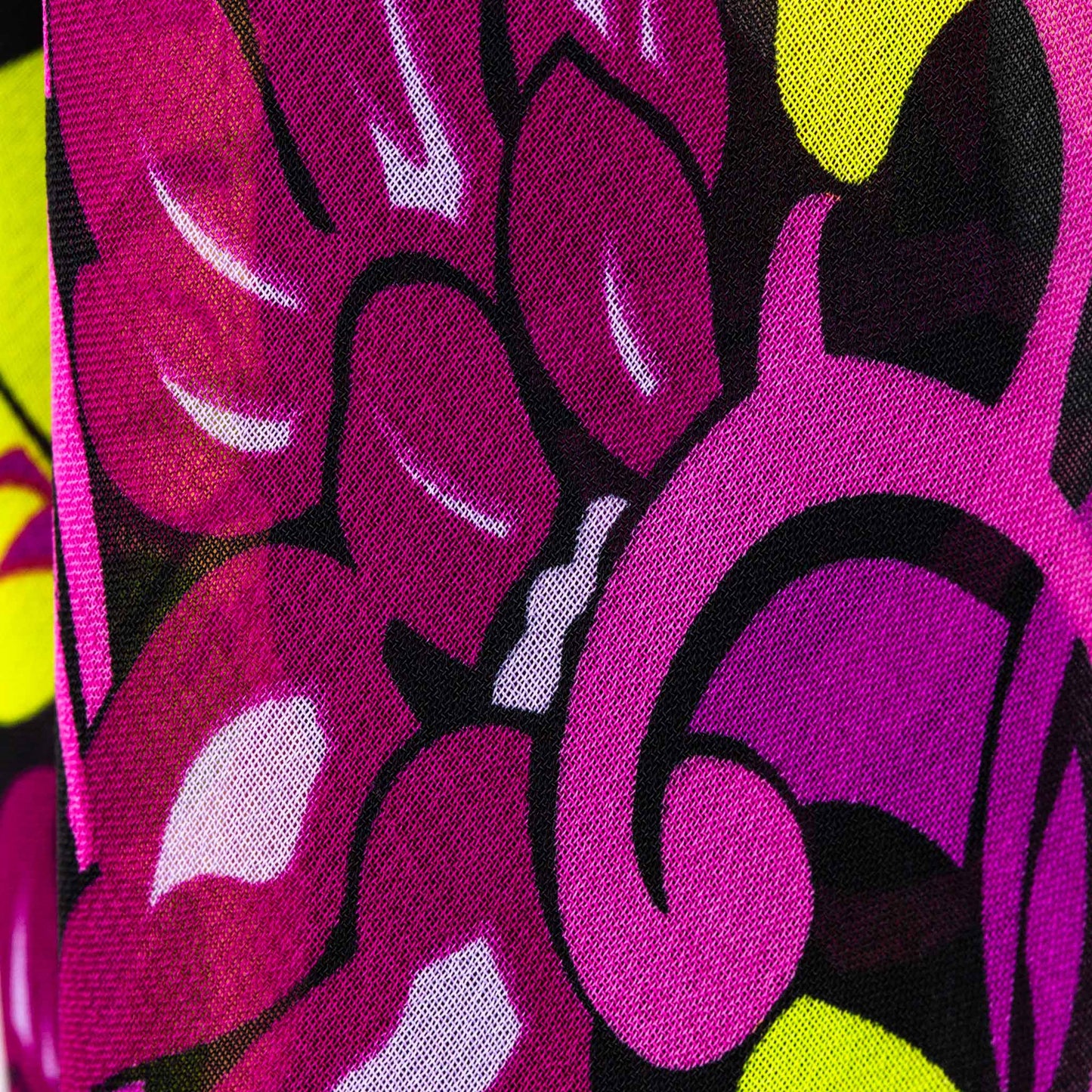 Eșarfă damă din mătase cu imprimeu floral abstract, 65 x 65 cm - Roz Vibes