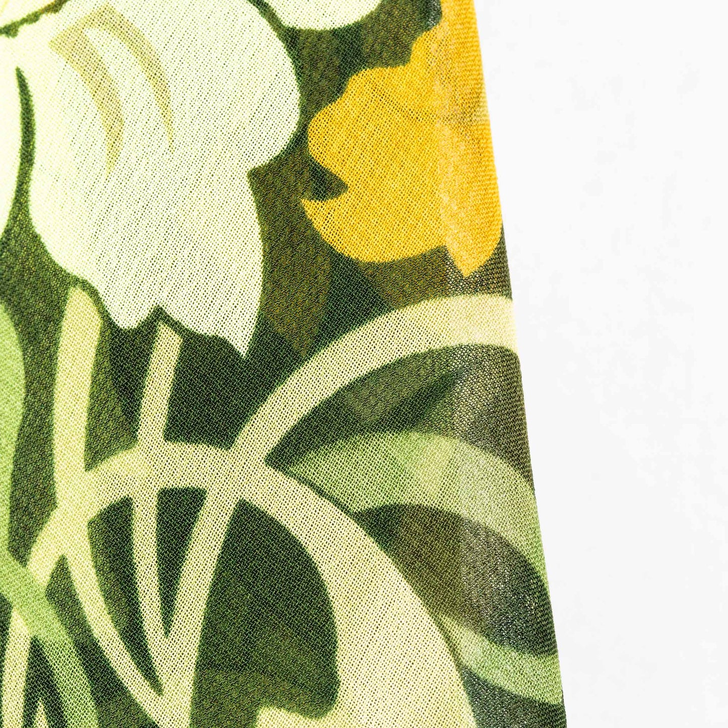 Eșarfă damă din mătase cu imprimeu floral abstract, 65 x 65 cm - Verde