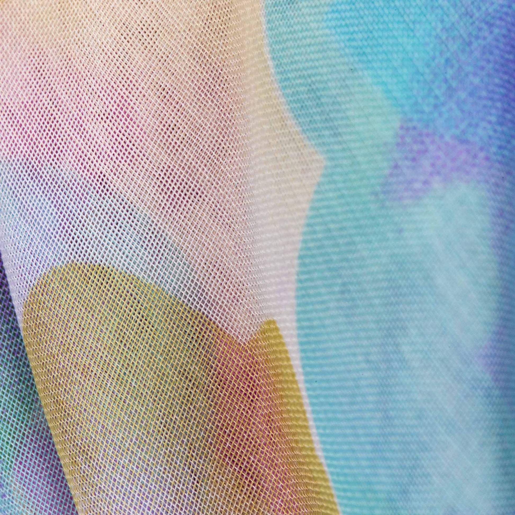 Eșarfă damă din mătase cu imprimeu floral , aspect pictat, 65 x 65 cm - Roz, Mov