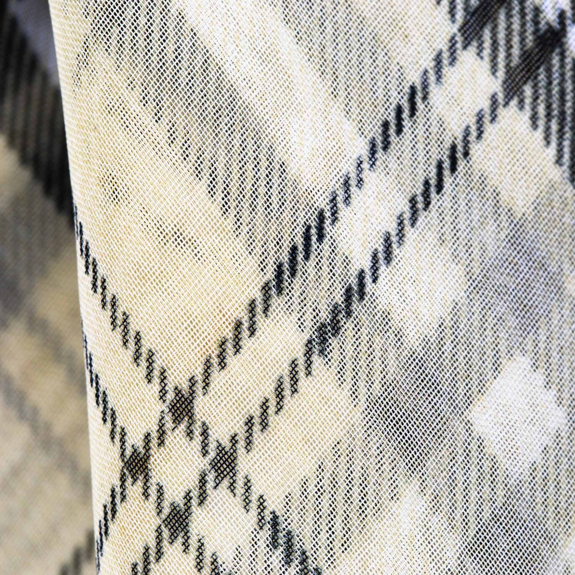Eșarfă damă din mătase cu imprimeu în carouri, 65 x 60 cm - Galben