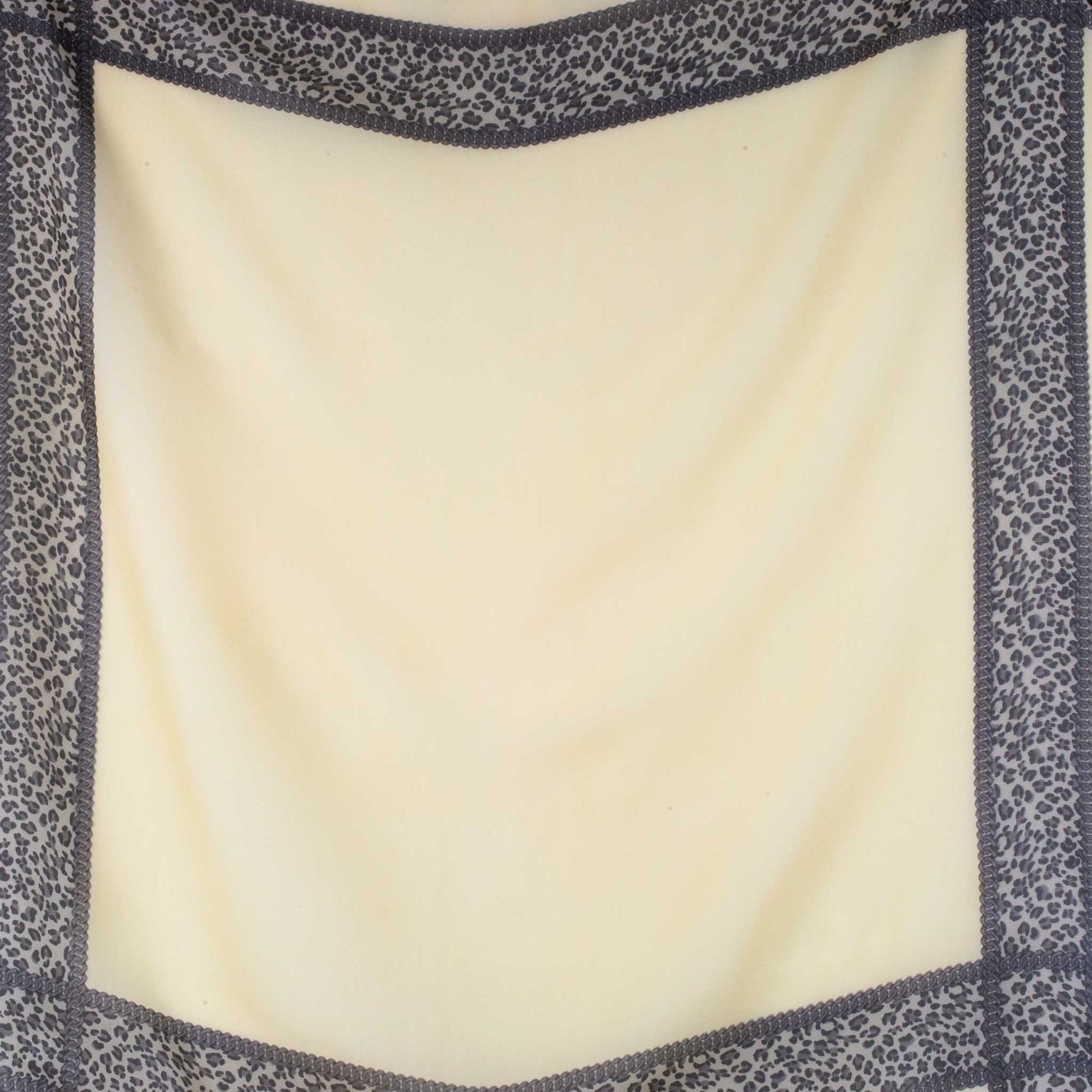 Eșarfă damă din mătase cu secțiuni animal print, 65 x 65 cm - Crem, Maro