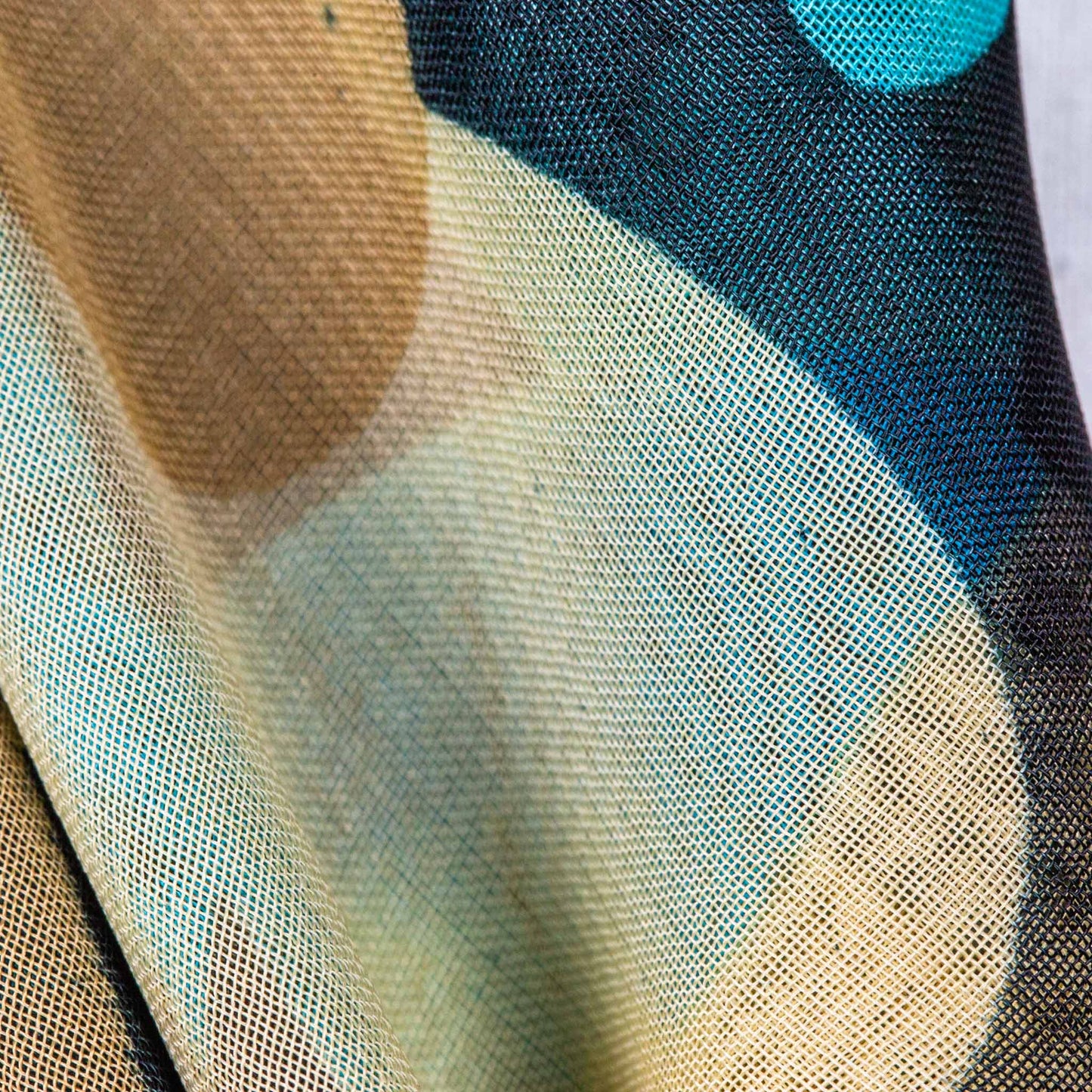 Eșarfă damă din mătase , imprimeu cu fluturi, 65 x 65 cm - Negru, Bej, Albastru