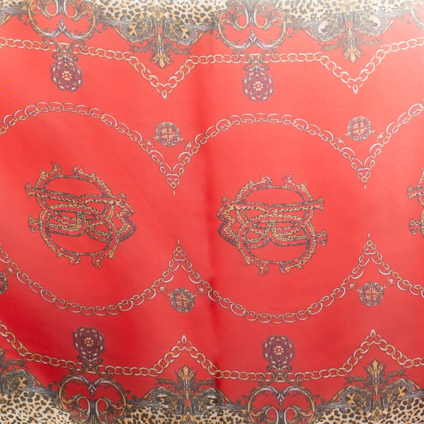 Eșarfă fină cu efect de mătase, imprimeu animal print royal, 160 x 45 cm - Roșu
