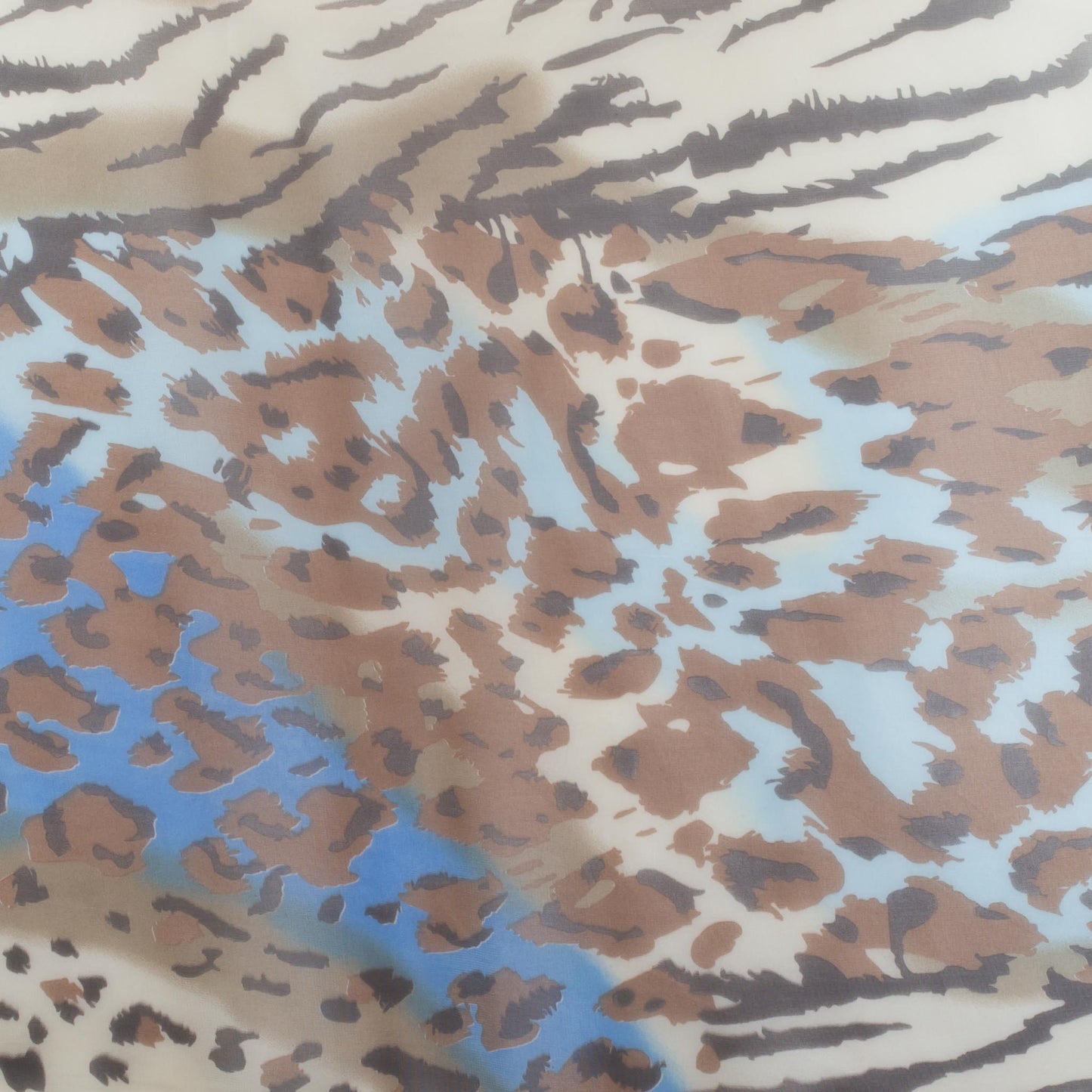 Eșarfă fină cu efect de mătase, imprimeu animal print tiger, 160 x 50 cm
