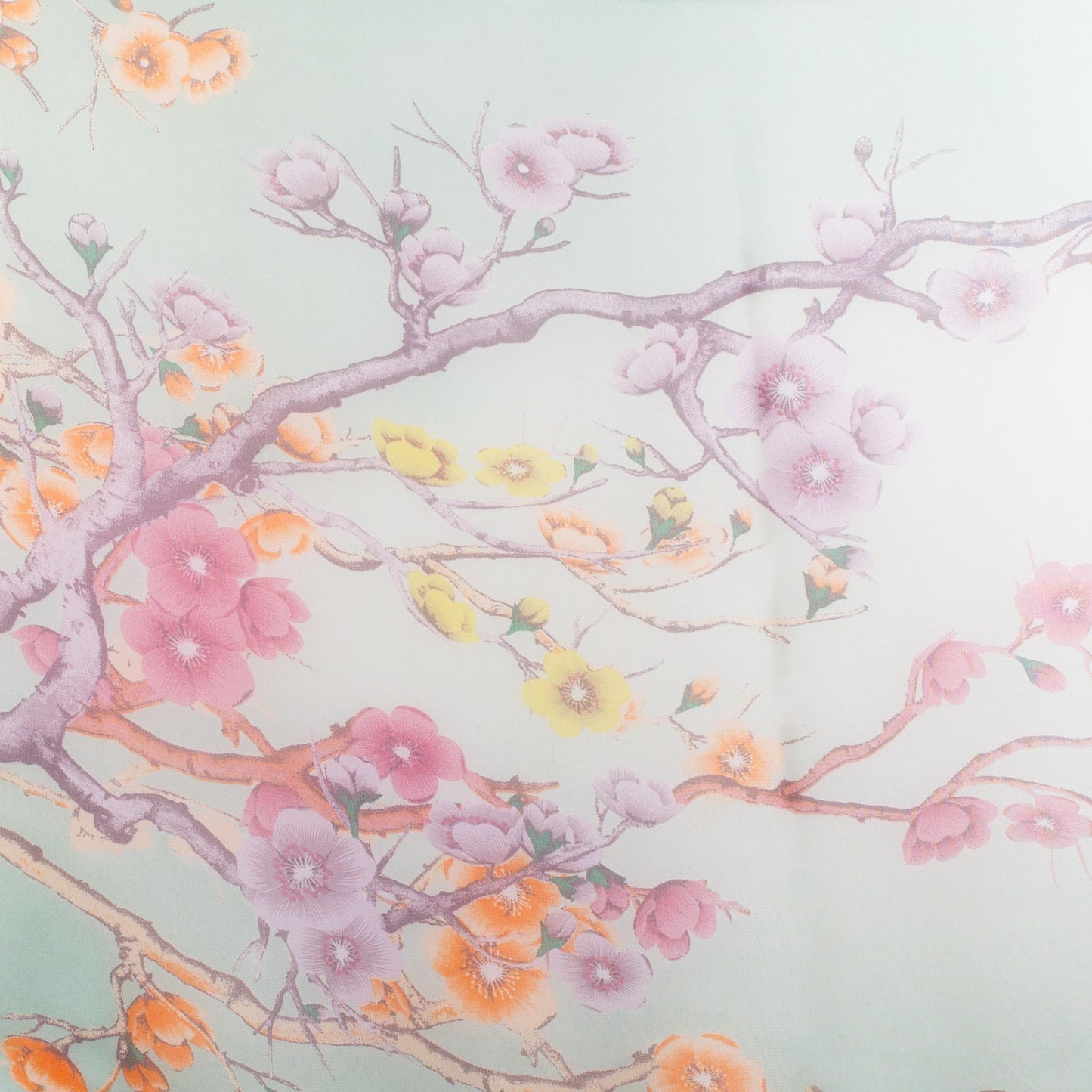 Eșarfă fină cu efect de mătase, imprimeu copac inflorit, 160 x 50 cm - Fresh Vibes