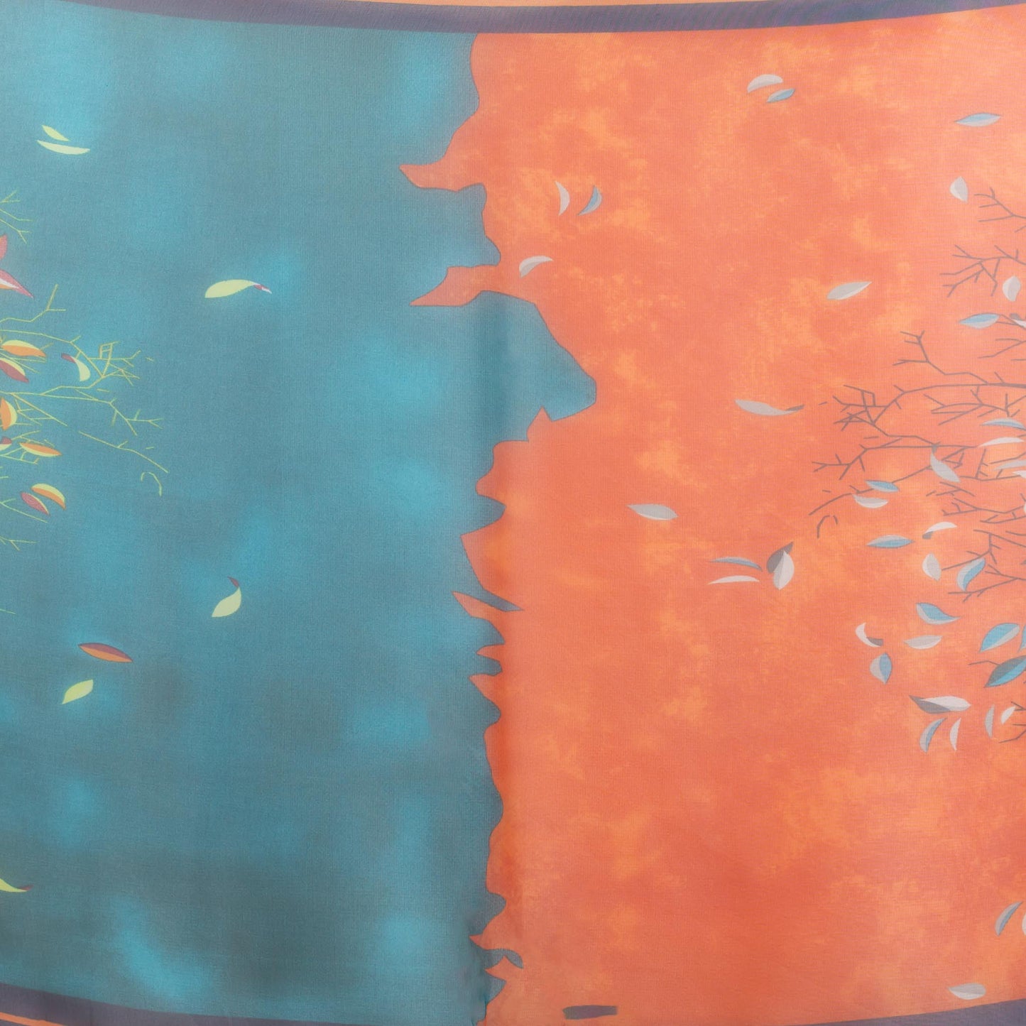 Eșarfă fină cu efect de mătase, imprimeu copacul nopții, 160 x 50 cm - Magical Sunset