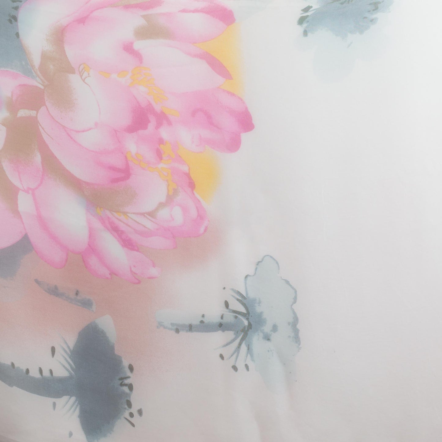 Eșarfă fină cu efect de mătase, imprimeu cu flori mari, 160 x 45 cm - Roz
