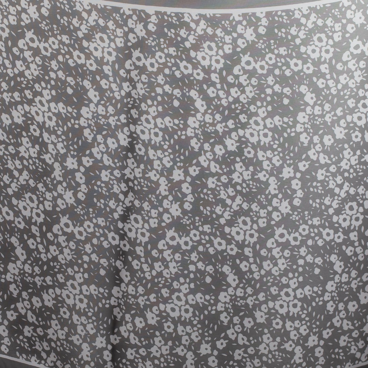 Eșarfă fină cu efect de mătase, imprimeu cu flori mici, 160 x 50 cm - Negru Alb