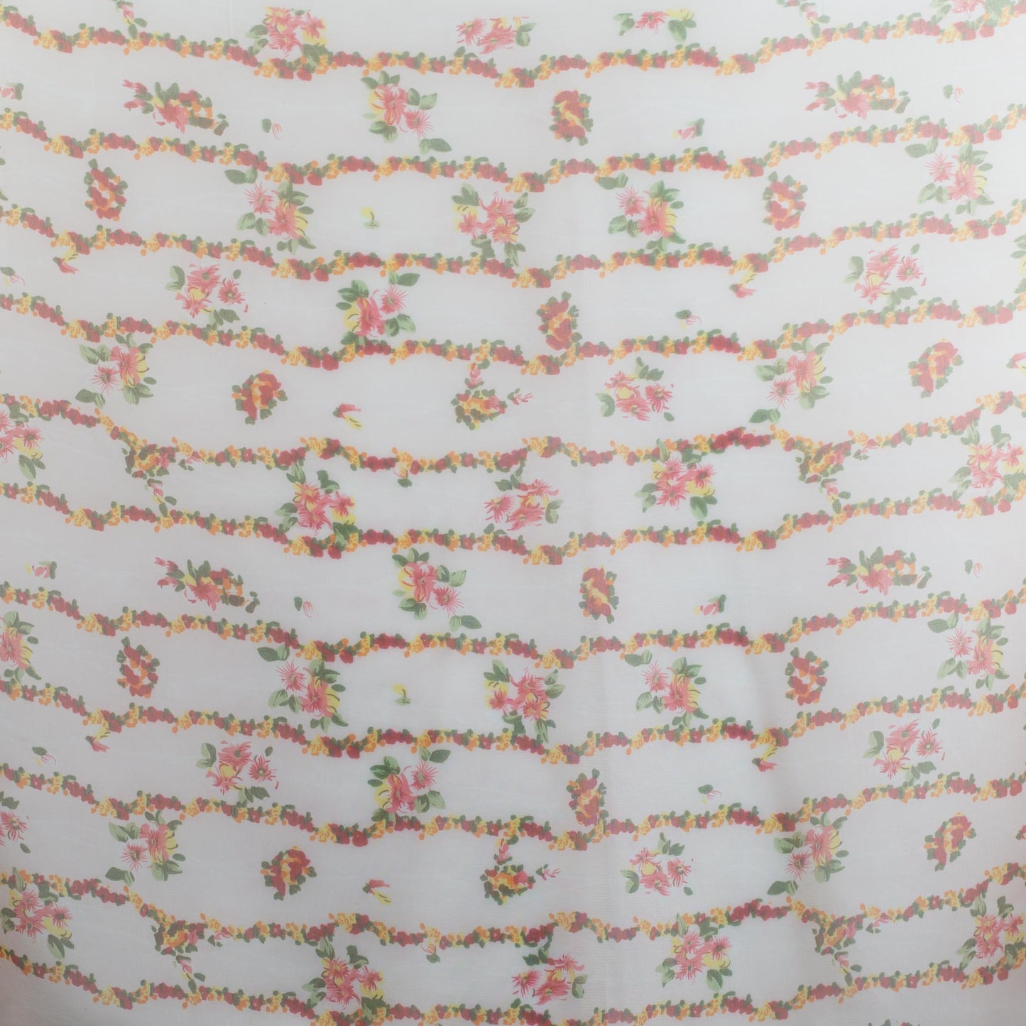Eșarfă fină cu efect de mătase, imprimeu cu flori mici, 160 x 50 cm - Peach