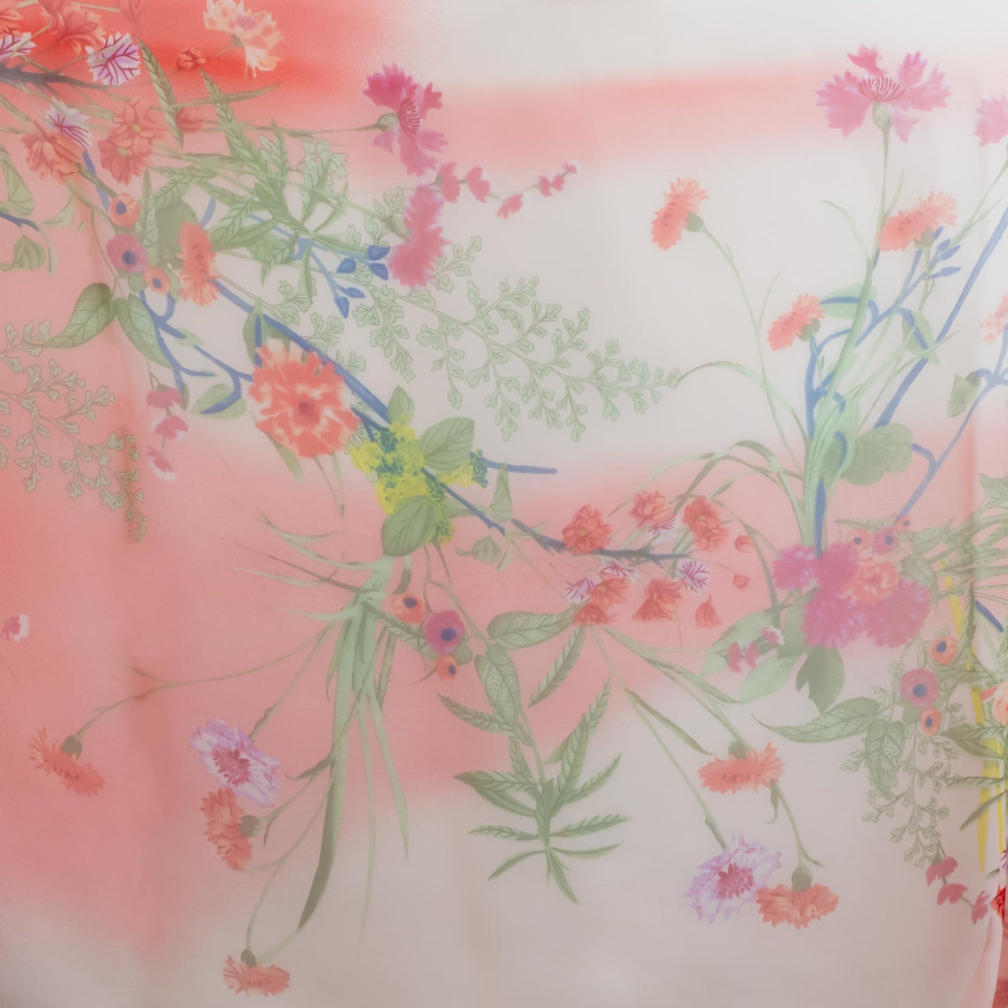 Eșarfă fină cu efect de mătase, imprimeu delicate wild flowers, 160 x 50 cm - Strawbery