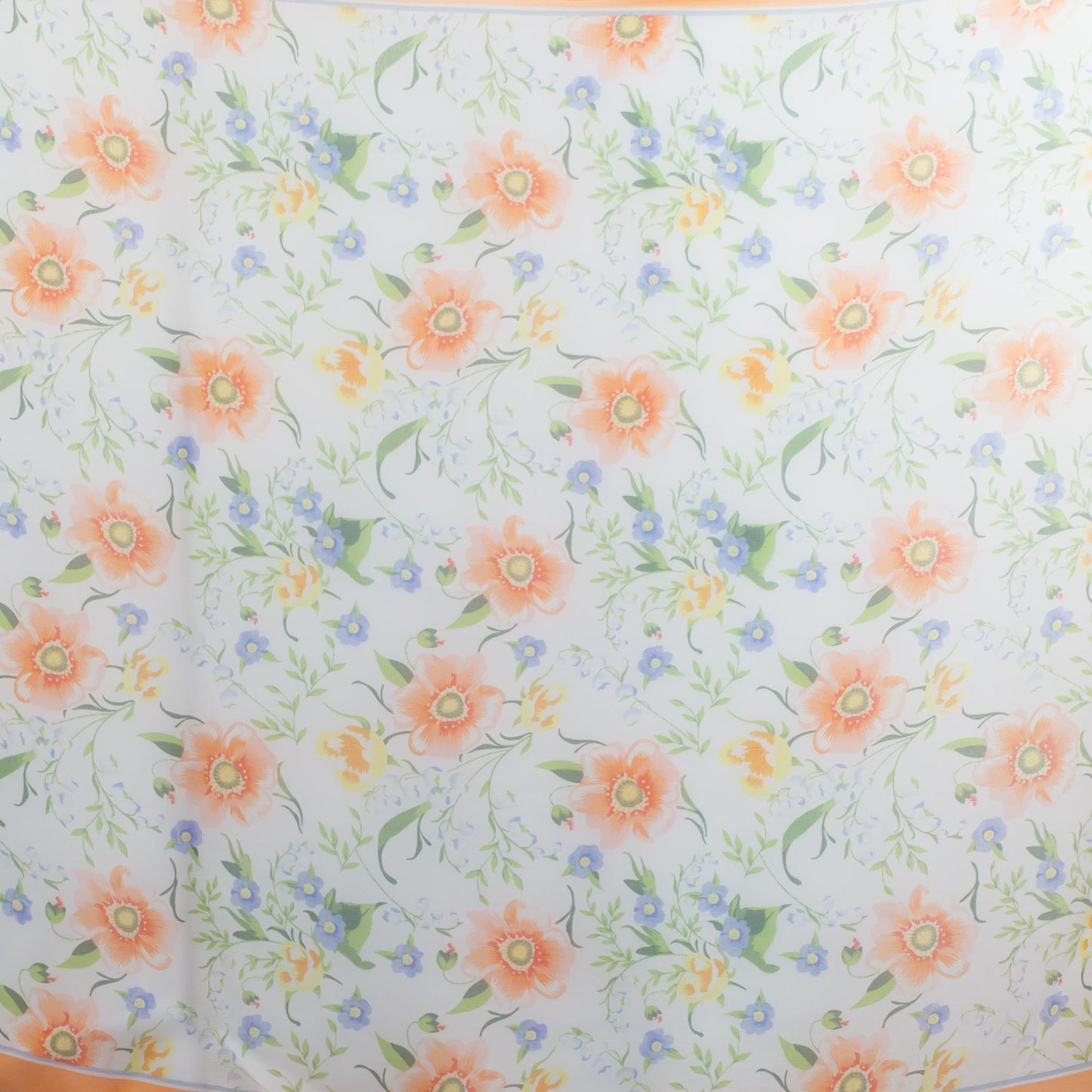 Eșarfă fină cu efect de mătase, imprimeu flori delicate summertime, 160 x 50 cm - Portocaliu