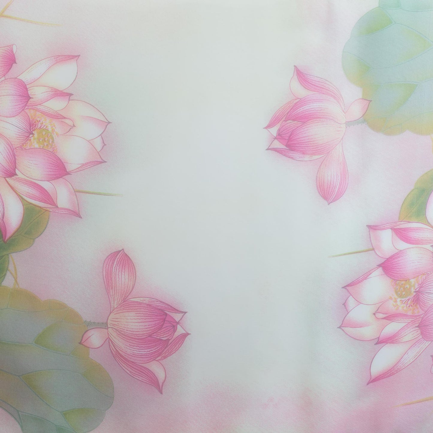 Eșarfă fină cu efect de mătase, imprimeu nufăr chic, 155 x 50 cm
