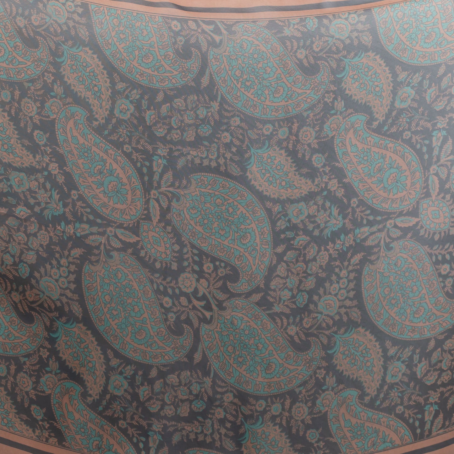 Eșarfă fină cu efect de mătase, imprimeu paisley floral, 160 x 50 cm - Night Shades
