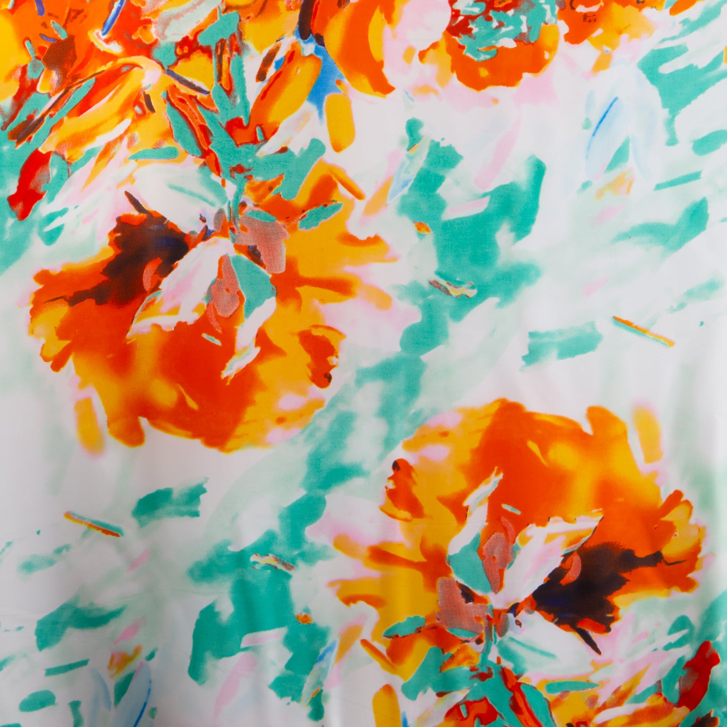Eșarfă fină și deosebită cu efect de mătase, compoziție florală, 183 x 87 cm - Multicolor