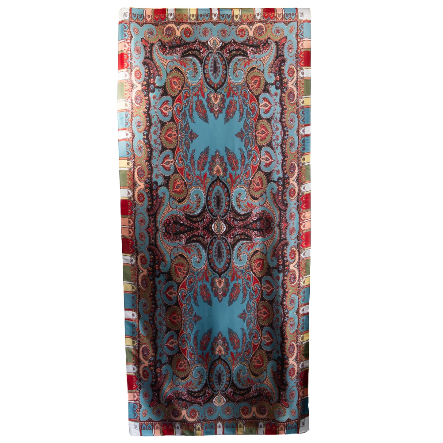 Eșarfă fină și deosebită cu efect de mătase cu motive orientale, 183 x 80 cm - Multicolor