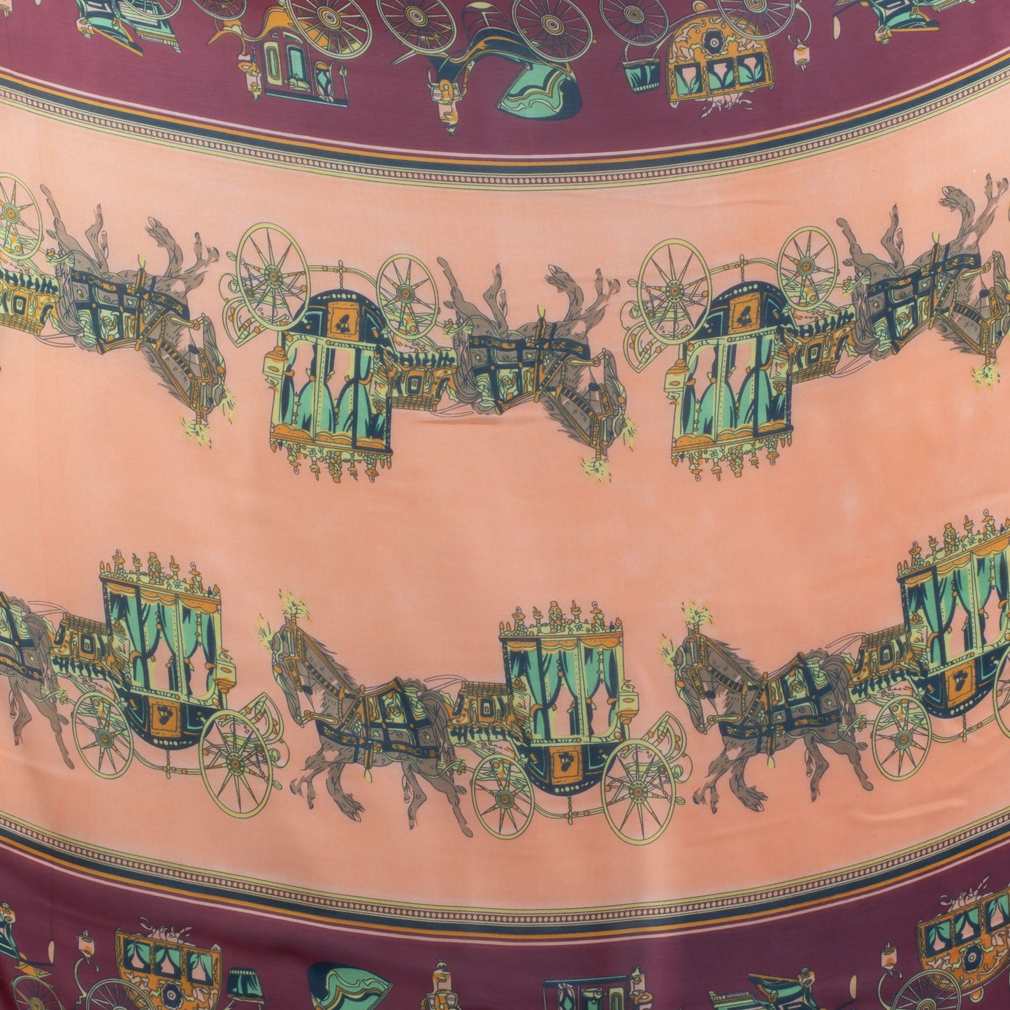 Eșarfă fină și deosebită cu efect mătase, imprimeu royal horses, 185 x 90 cm