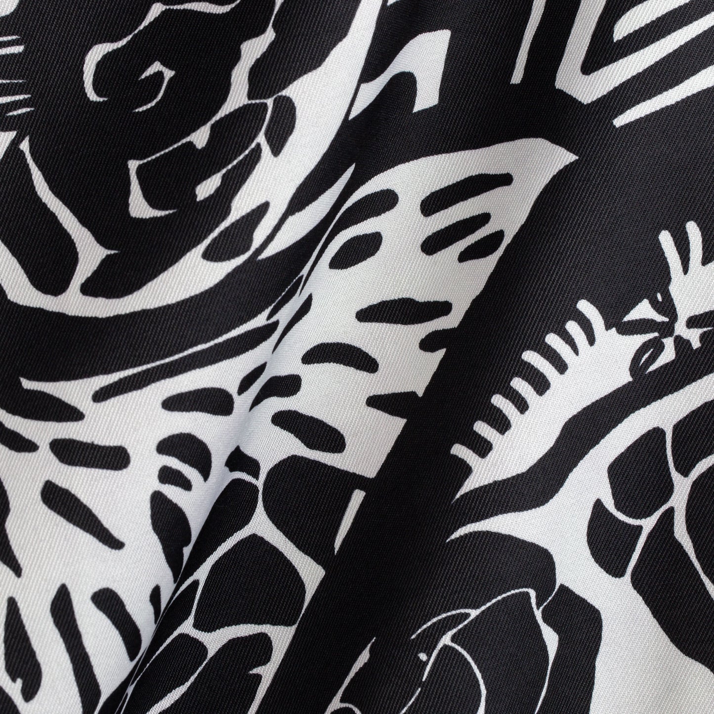 Eșarfă premium cu imprimeu black & white flowers, 180 x 85 cm