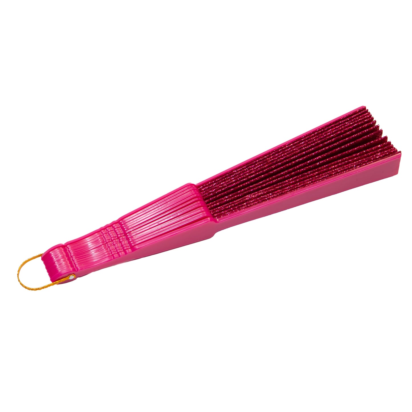 Evantai pliabil ușor, 23 cm, cu sclipici - Roz