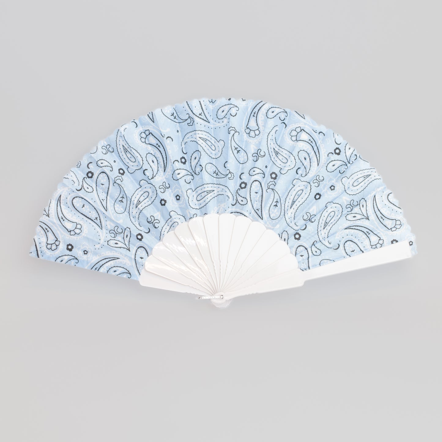 Evantai pliabil ușor, 23 cm, paisley - Albastru
