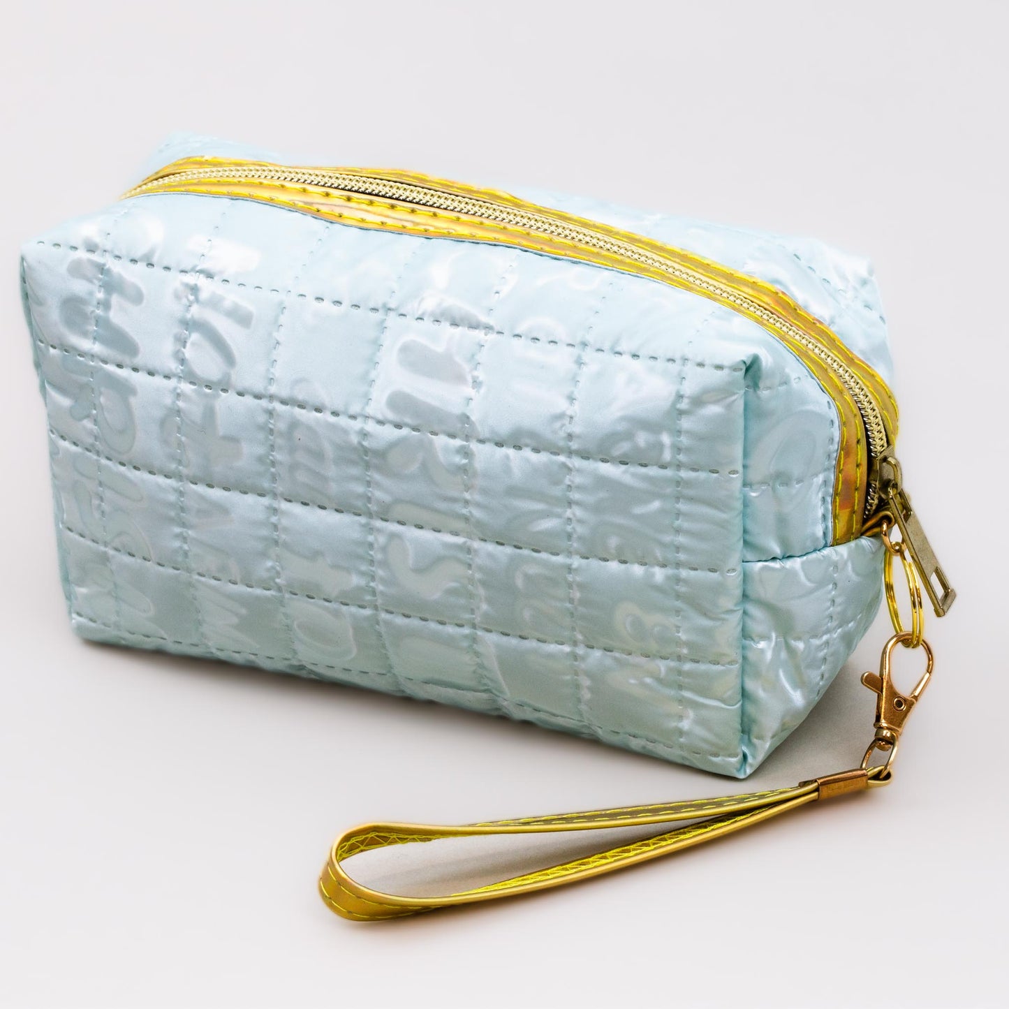 Geantă cosmetice cu textură moale și lucioasă - Albastru Iceream