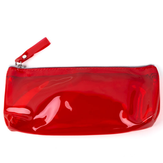 Geantă cosmetice transparentă impermeabilă - Roșu