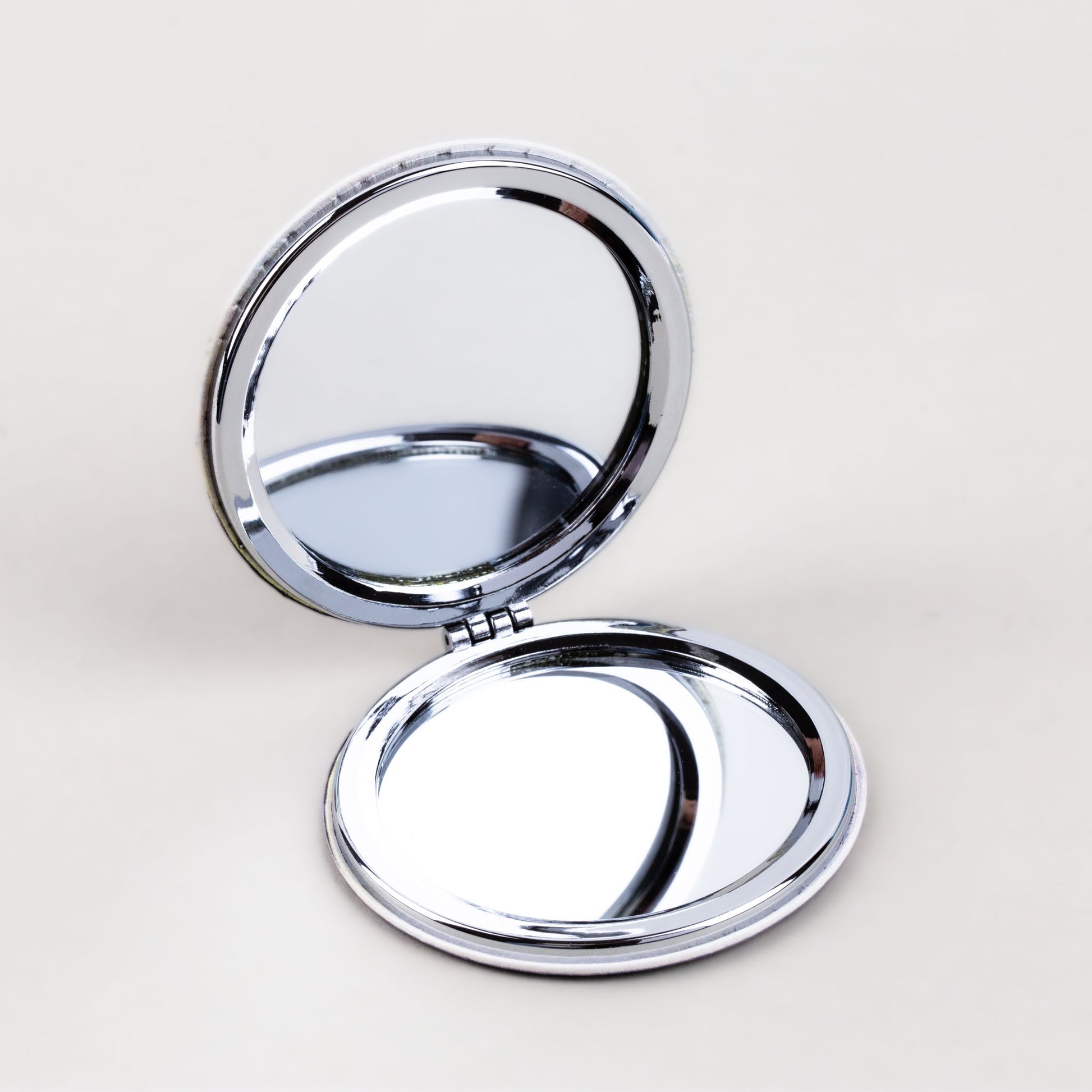 Oglindă de poșetă, formă rotundă cu 2 părți și imprimeu Marylin - 1