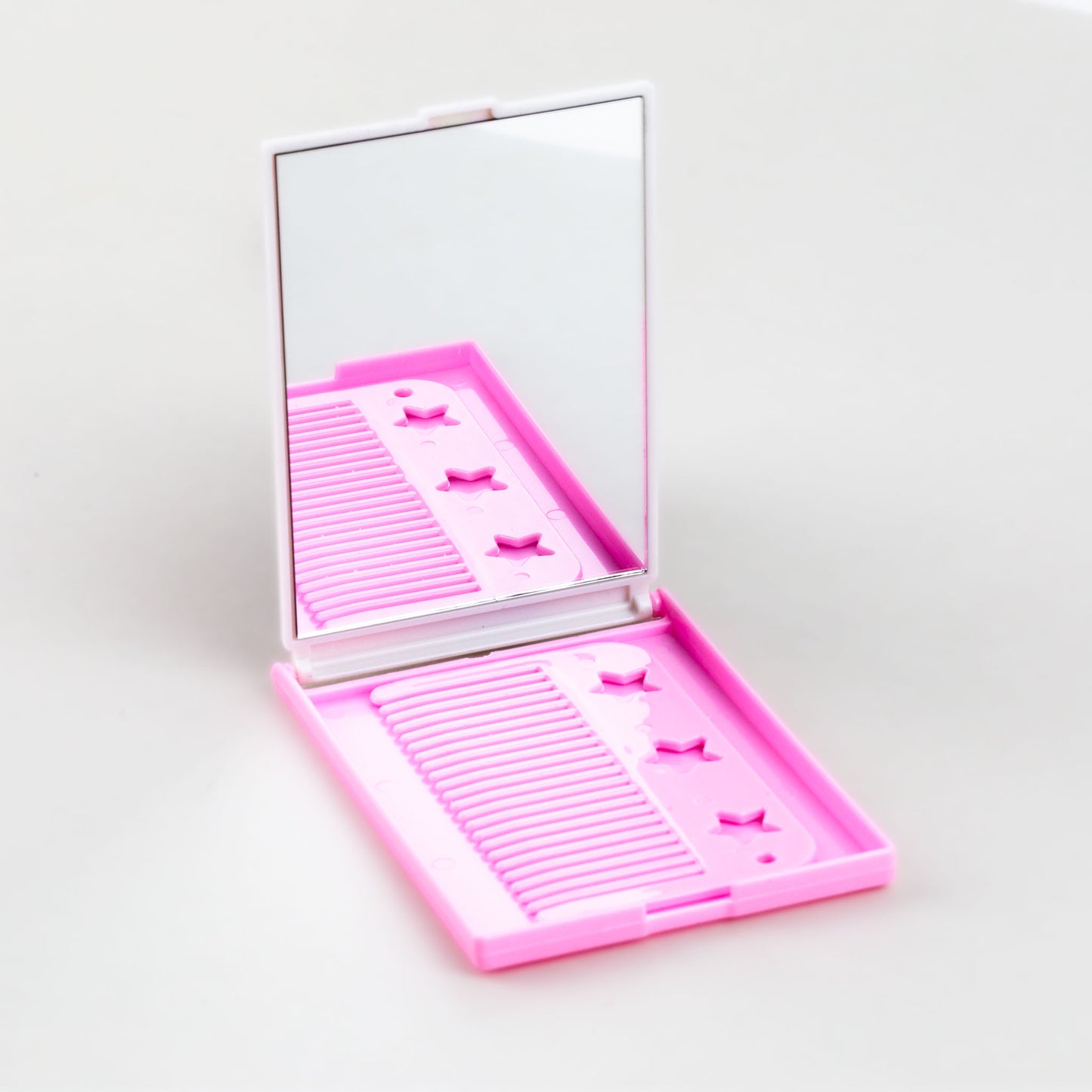 Oglindă pentru copii cu pieptăn mic înăuntru și imprimeu flamingo - Peach
