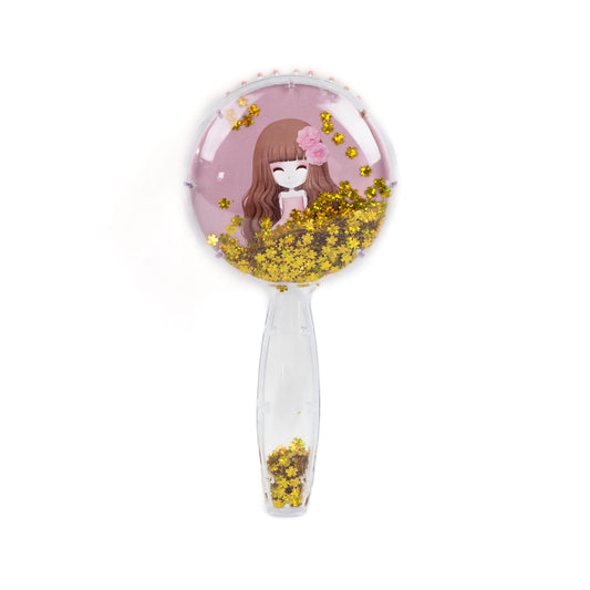 Perie păr copii cu formă rotundă, transparent cu confetti - Anime Girl 4