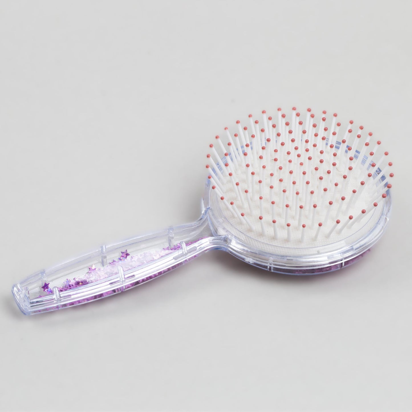 Perie păr copii cu formă rotundă, transparent cu confetti - Beauty