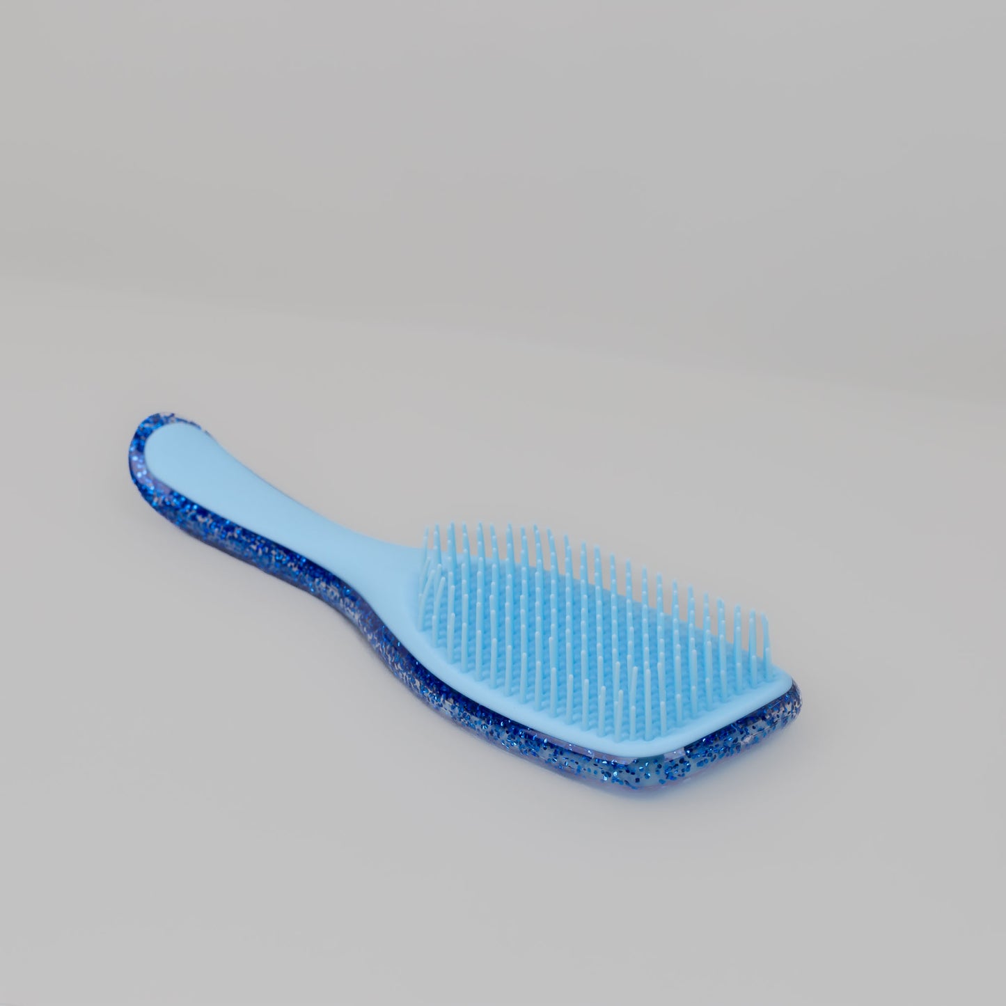 Perie premium pentru descurcat părul, textură cu sclipici în interior - Albastru