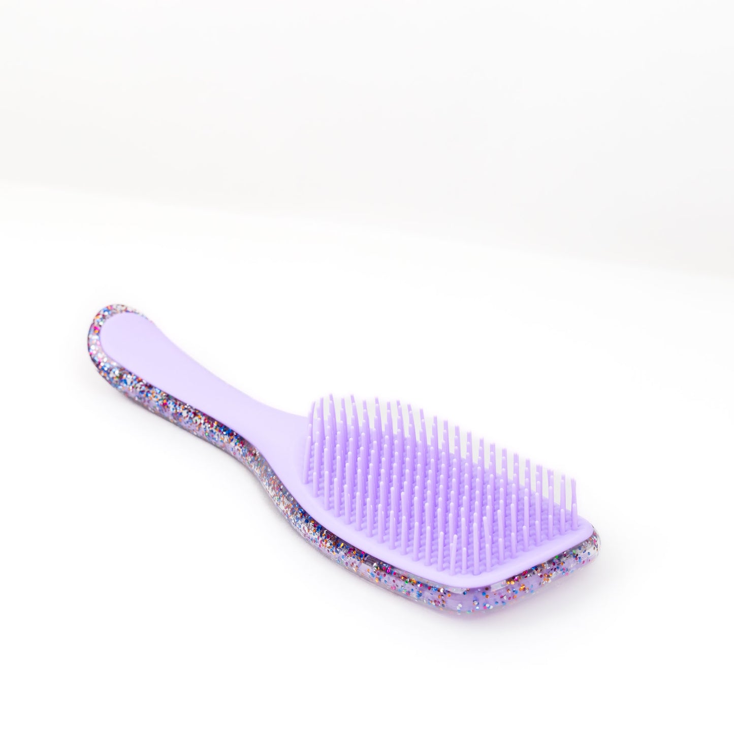 Perie premium pentru descurcat părul, textură cu sclipici în interior - Mov