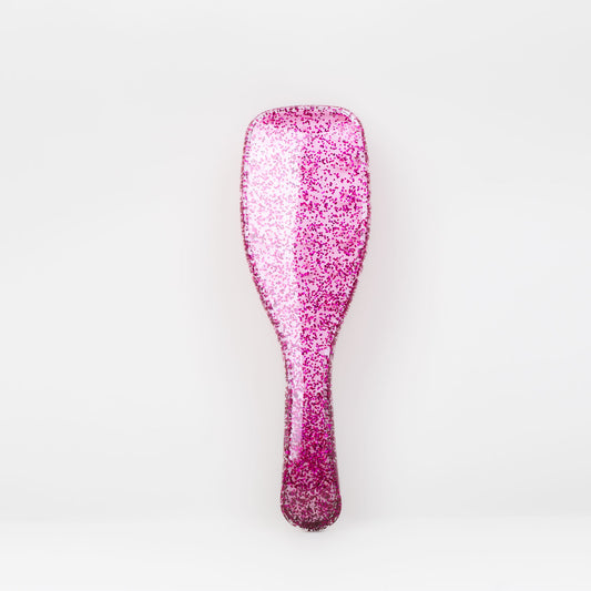 Perie premium pentru descurcat părul, textură cu sclipici în interior - Roz