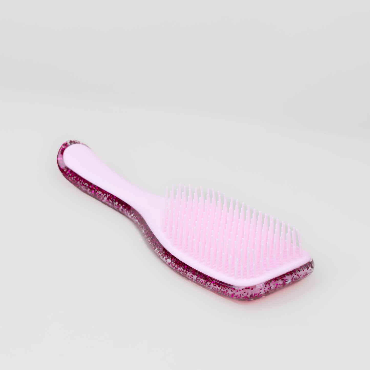 Perie premium pentru descurcat părul, textură cu sclipici în interior - Roz