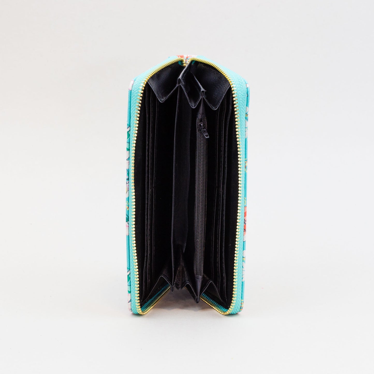 Portofel damă colorat cu feromoar, imprimeu floral, 14 compartimente - Summer