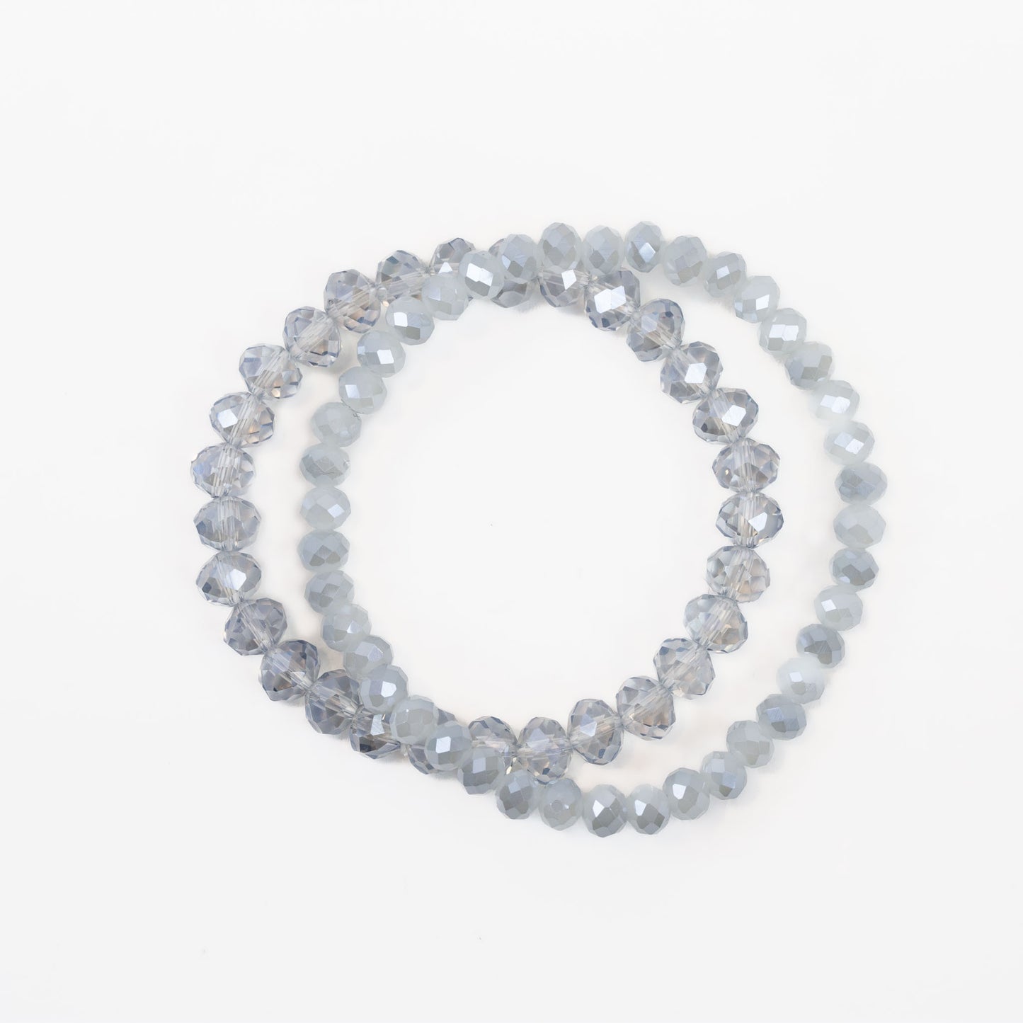 Set brățari elastice cu pietre colorate, 2 buc - Alb transparent