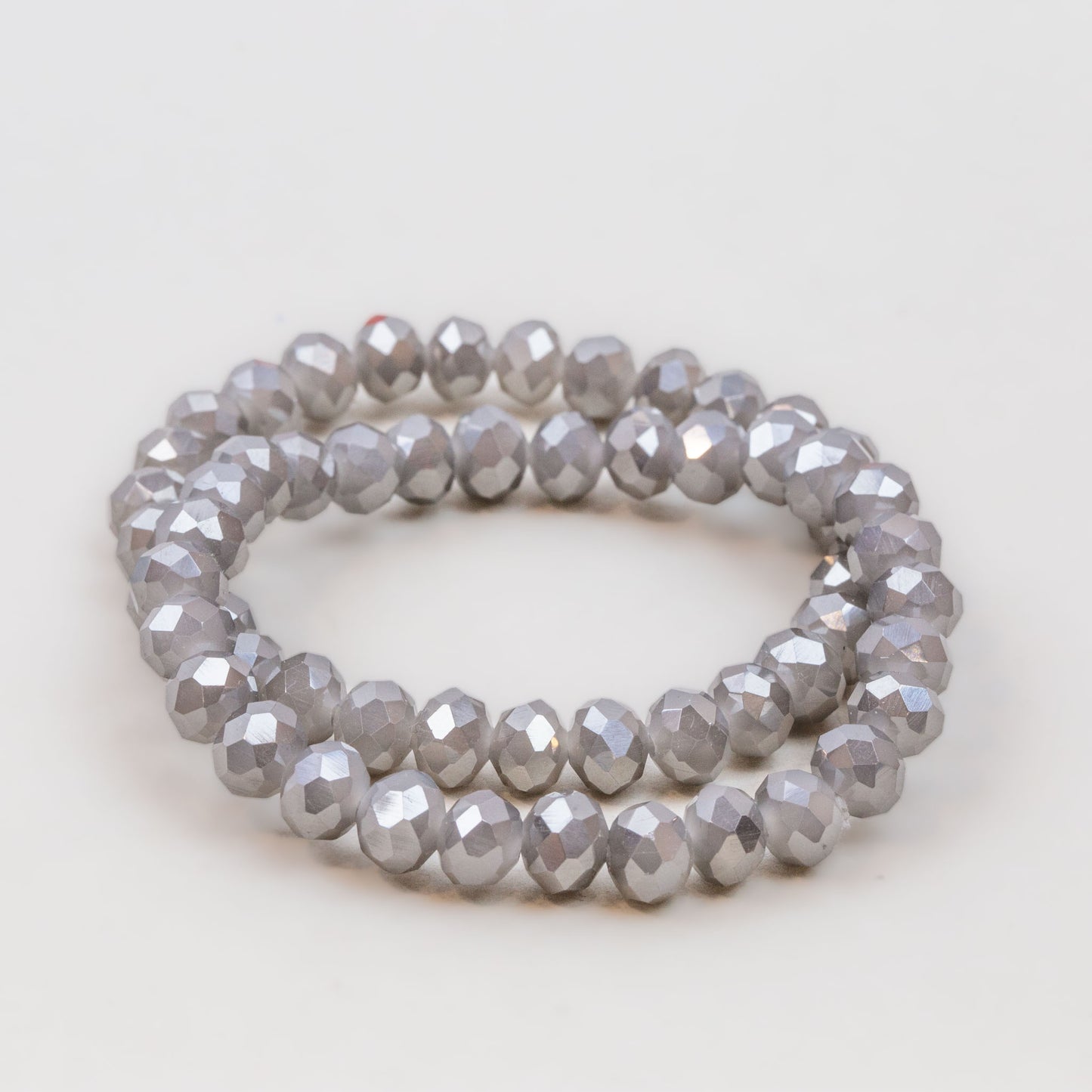 Set brățari elastice cu pietre colorate, 2 buc - Gri