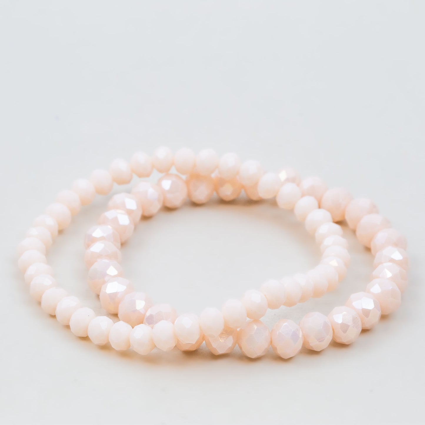 Set brățari elastice cu pietre colorate, 2 buc - Roz deschis