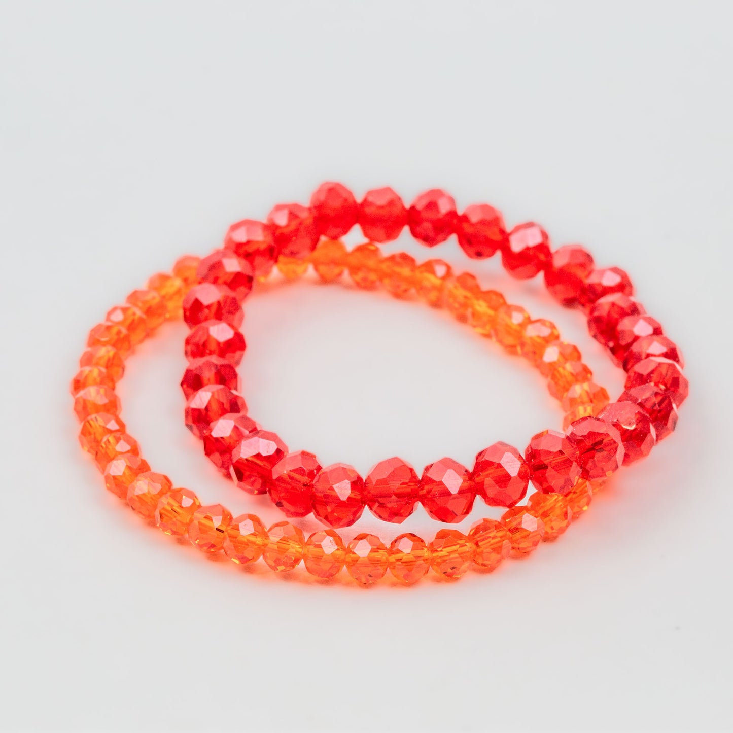 Set brățari elastice cu pietre strălucitoare, 2 buc - Rosu, Portocaliu