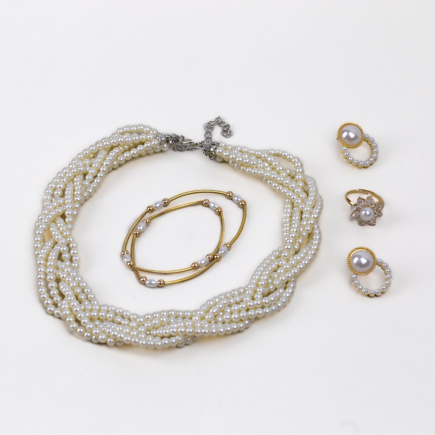 Set cadou cercei, brățară, colier, inel - Perle Elegante