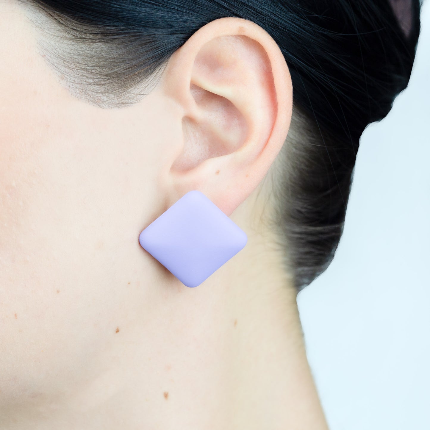 Set cercei buton slim & mochi cu textură de silicon, 2 perechi - Mov