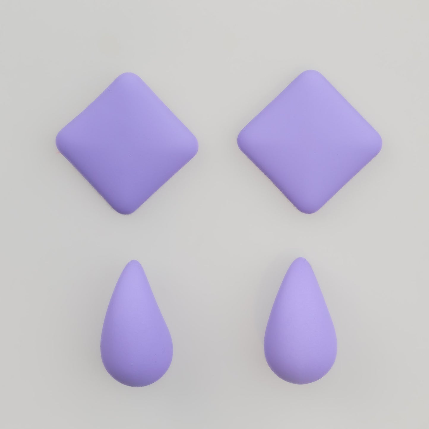 Set cercei buton slim & mochi cu textură de silicon, 2 perechi - Mov
