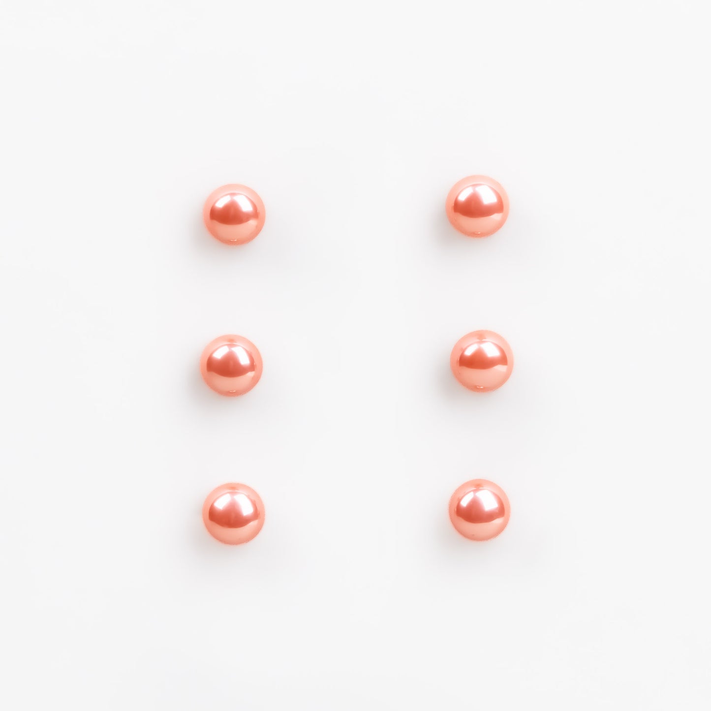 Set cercei mici cu perle colorate în nuanțe, 3 perechi - Peach