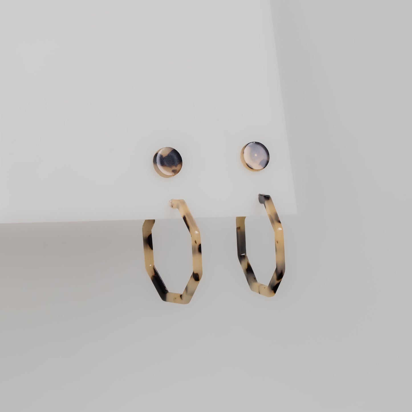 Set cercei tip verigă și cerc cu animal print, 2 perechi