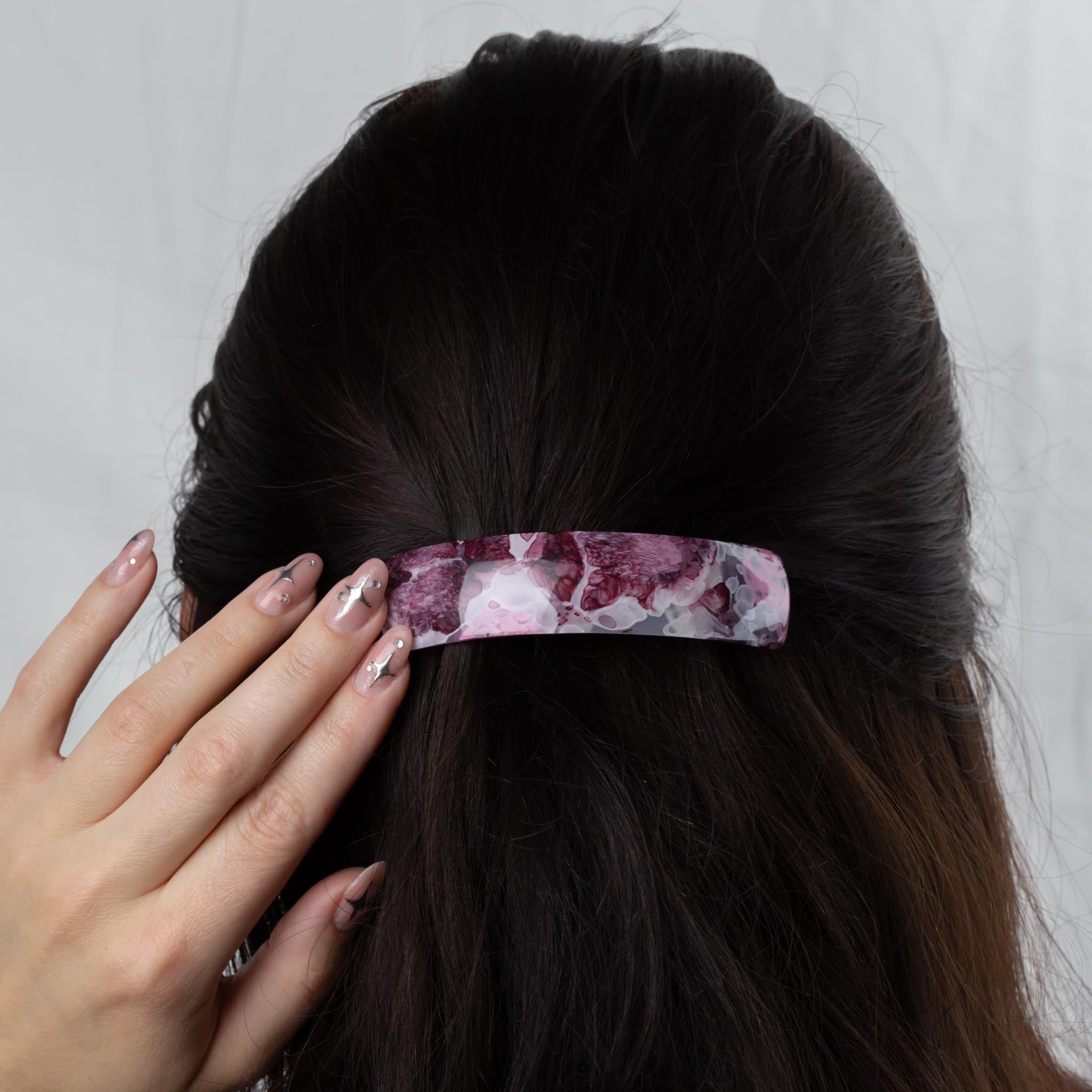 Agrafe Frantuzesti, Imprimeu Artist Paint - Roz, Mov | Rossetti