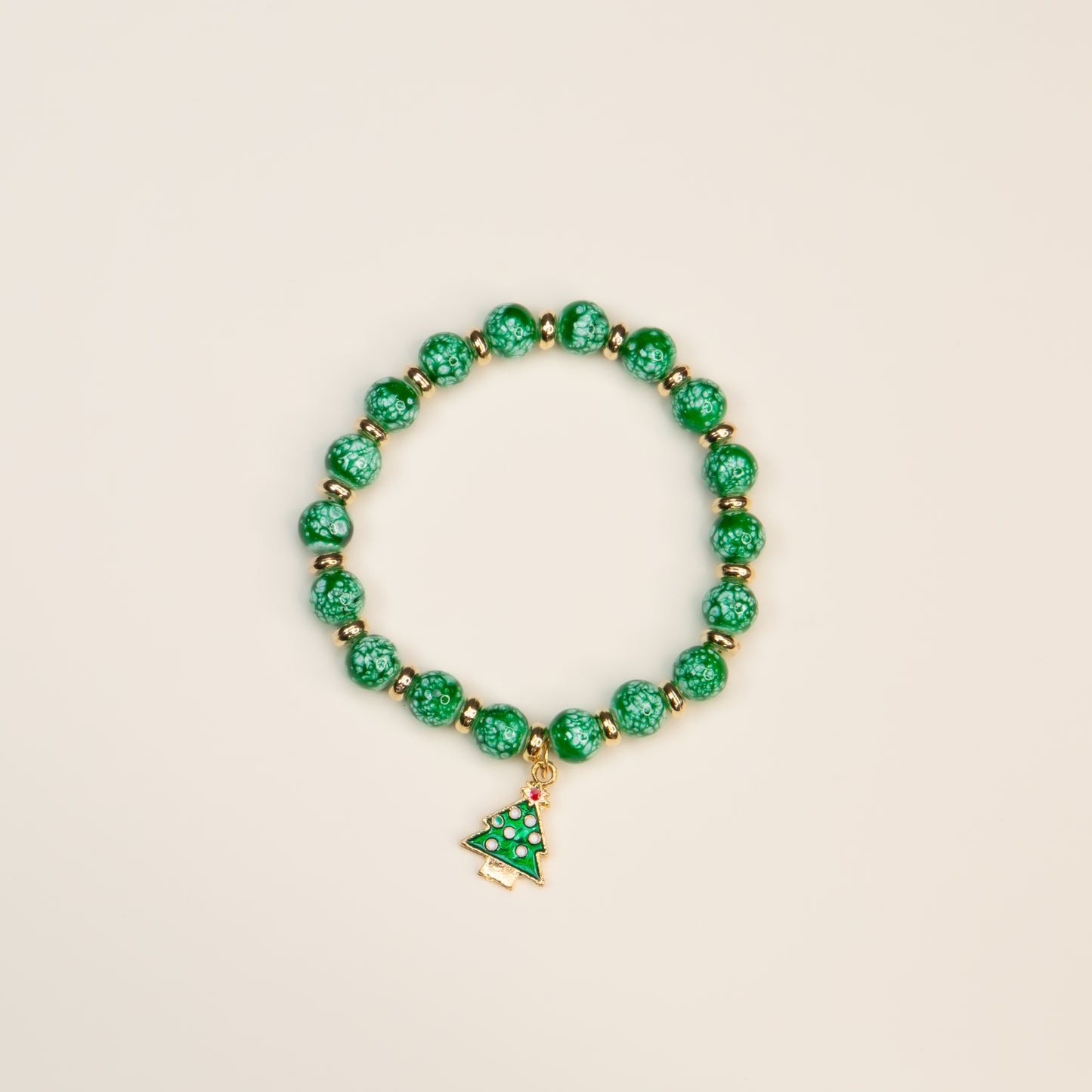 Brățară elastică cu motive de Crăciun Green Noel - Verde