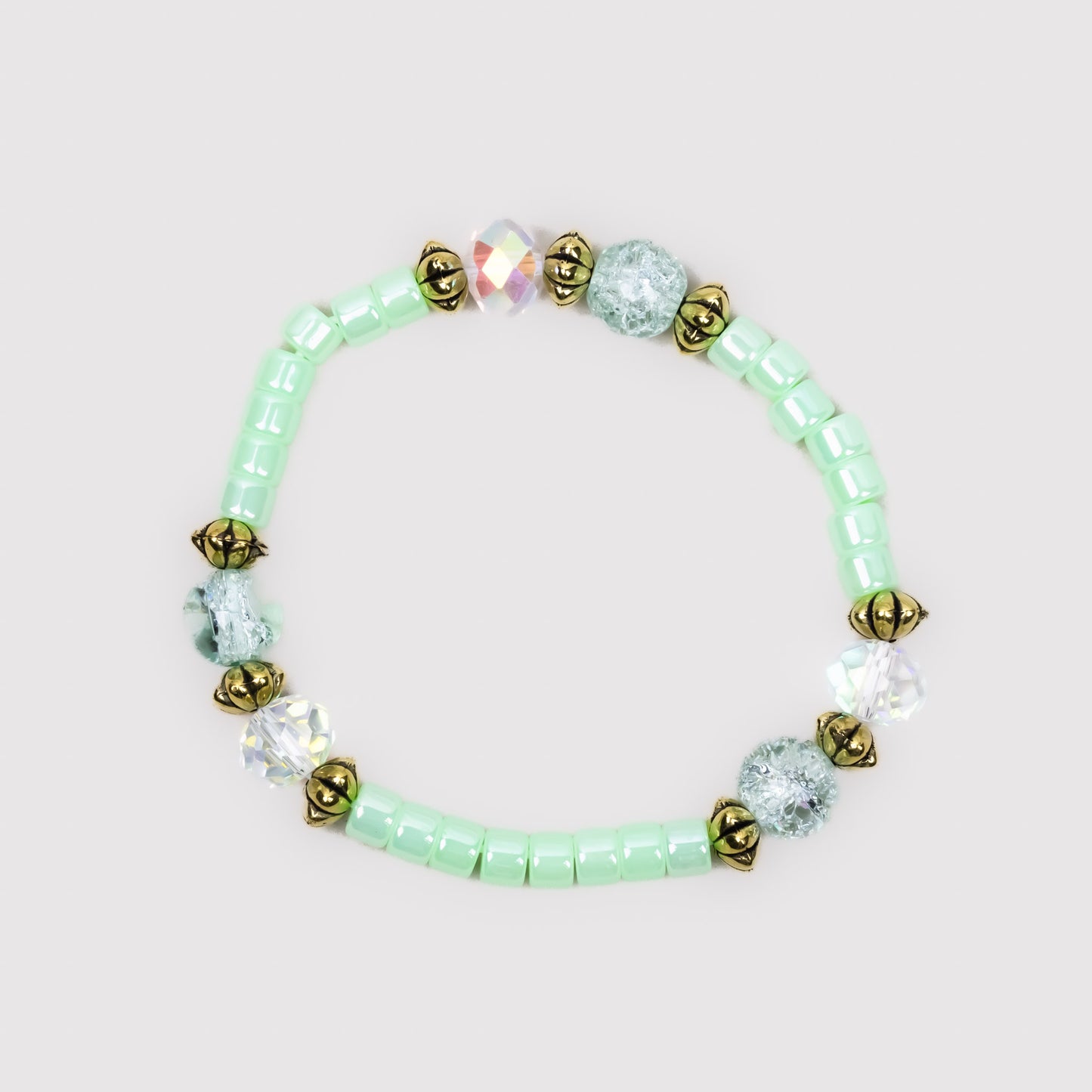 Set cadou cercei, brățară, colier, inel - Verde Fresh