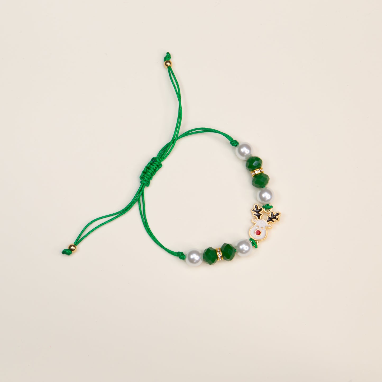 Brățară reglabilă cu motive de Crăciun Holiday Deer - Verde