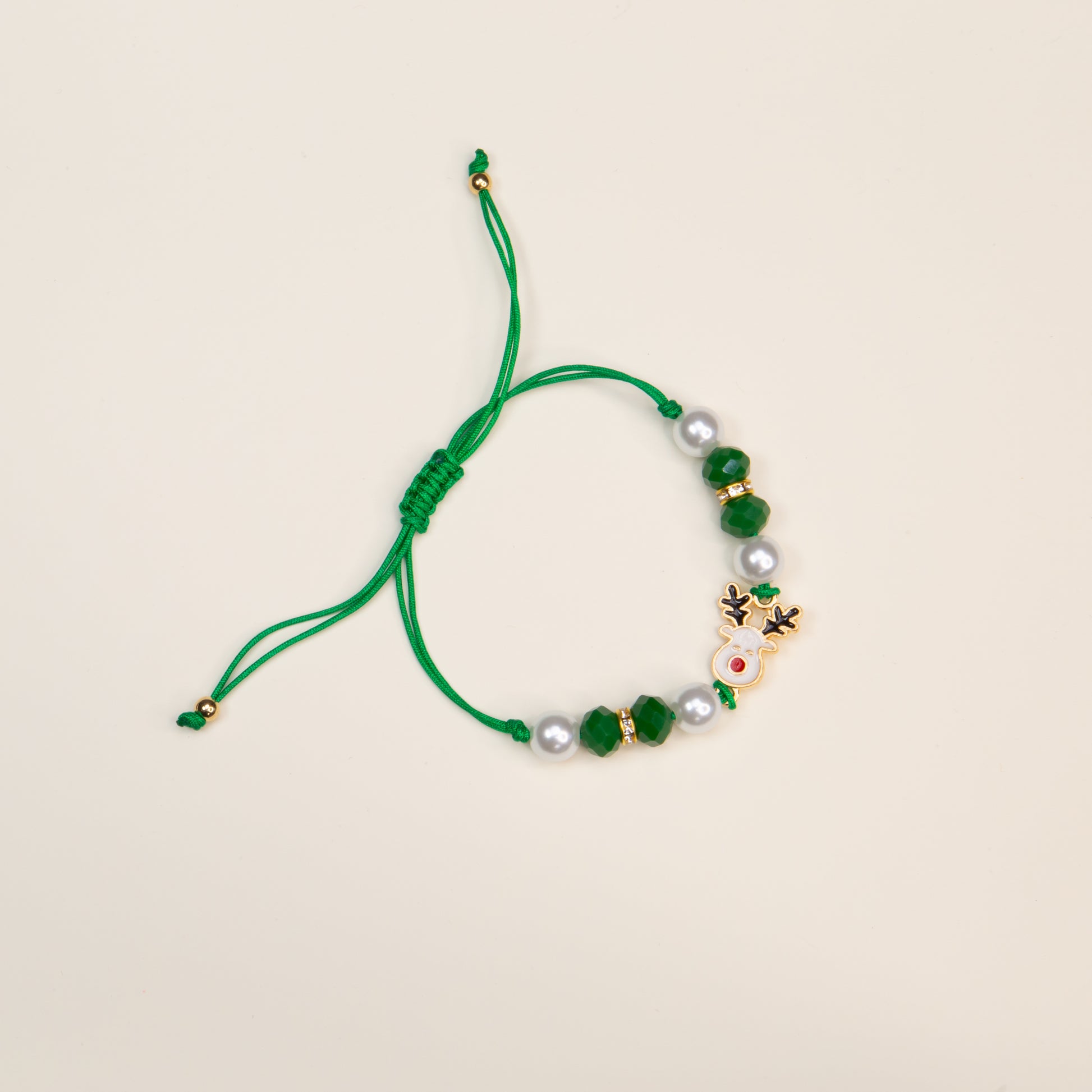 Brățară reglabilă cu motive de Crăciun Holiday Deer - Verde